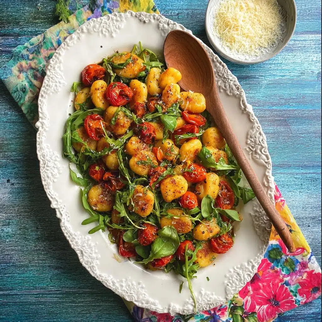 Low FODMAP Roasted Gnocchi With Tomatoes, Basil & Arugula Recipe - Recipe Image