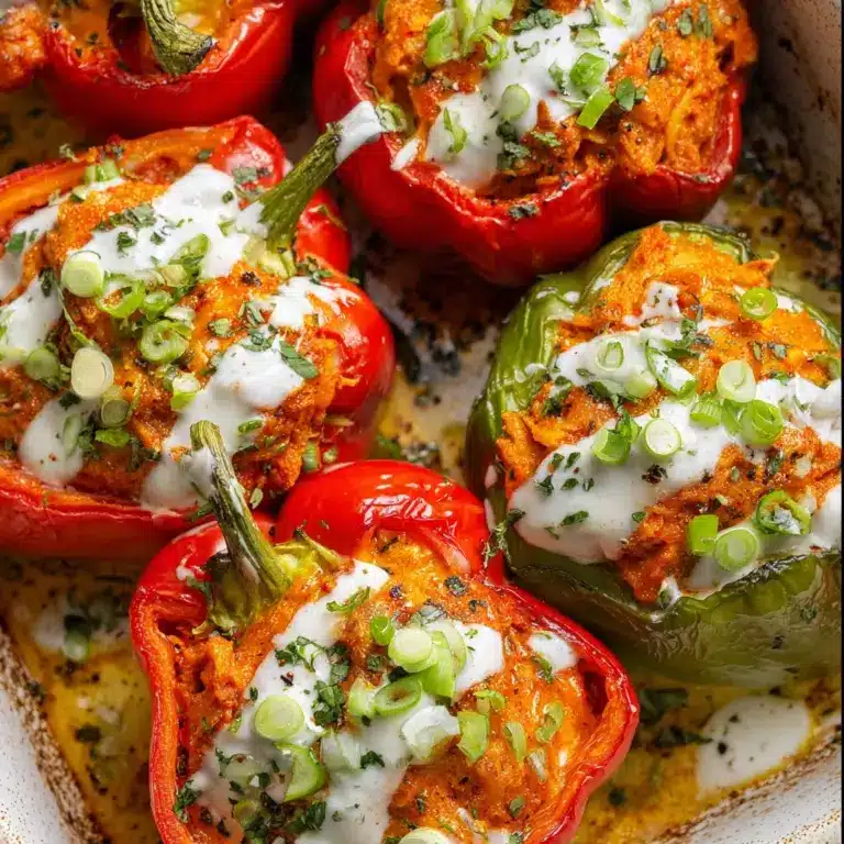 Buffalo Chicken Stuffed Peppers - Dairy Free & Low Carb Recipe