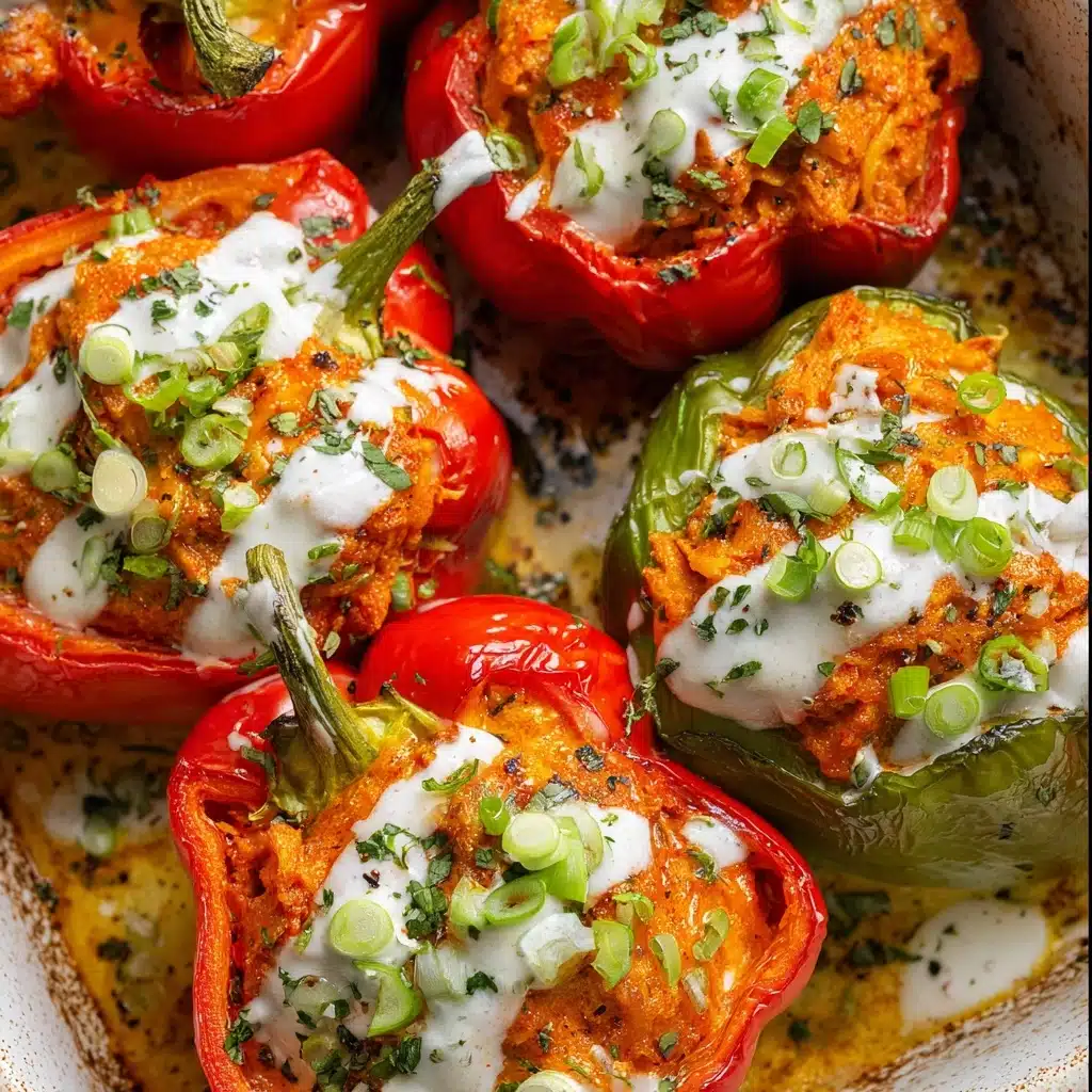 Buffalo Chicken Stuffed Peppers - Dairy Free & Low Carb Recipe