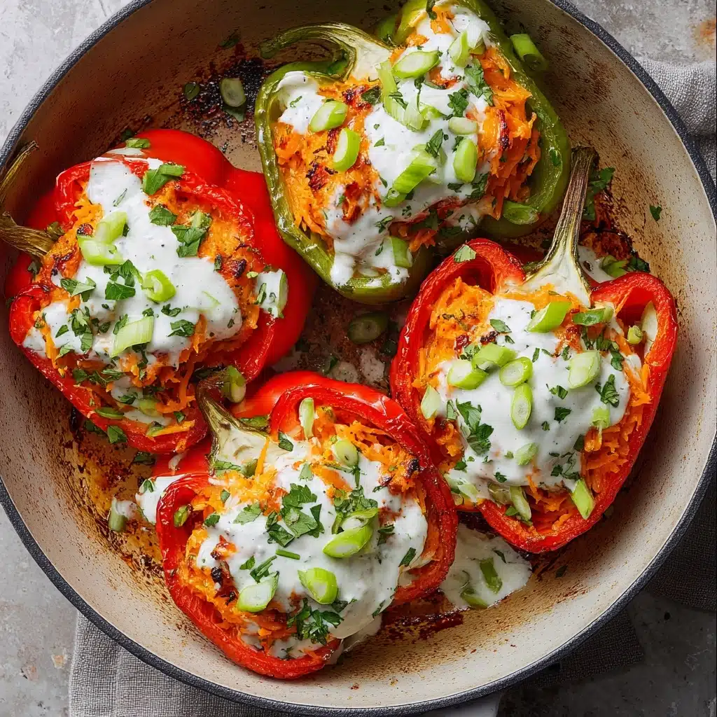 Buffalo Chicken Stuffed Peppers - Dairy Free & Low Carb Recipe - Recipe Image
