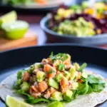 Salmon Tacos with Ginger Avocado Salsa Recipe