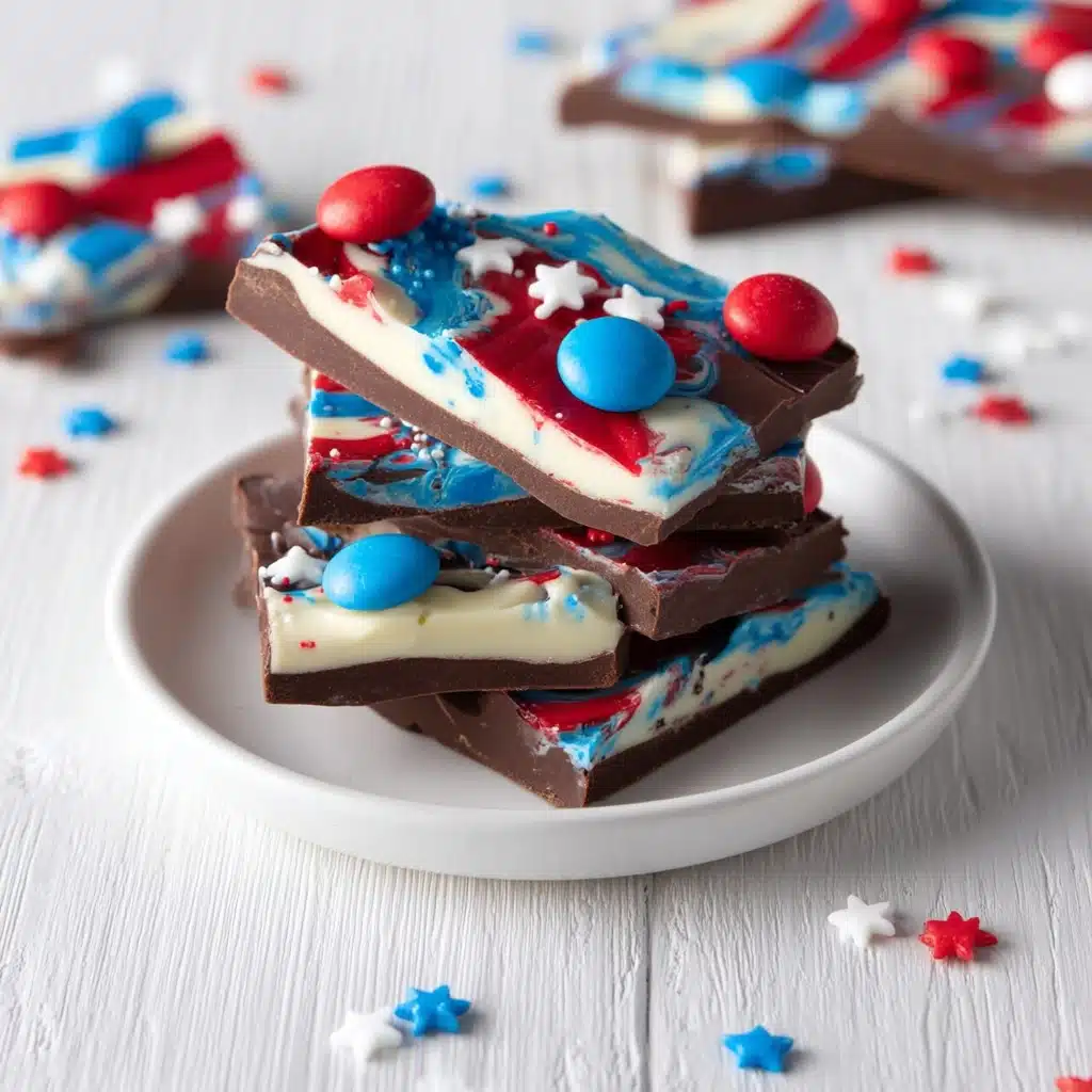 Red White & Blue Chocolate Bark Recipe - Recipe Image