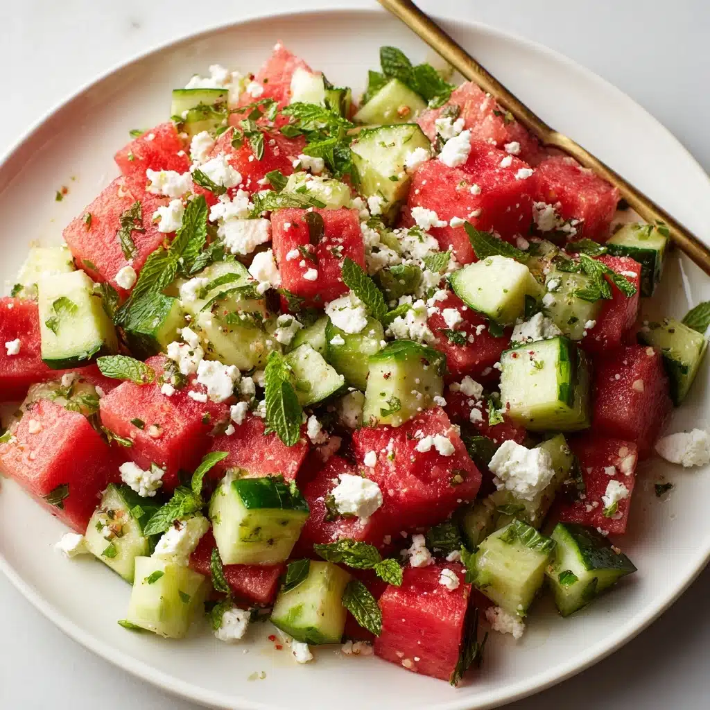 Watermelon Salad Recipe with Feta and Cucumber Recipe - Recipe Image