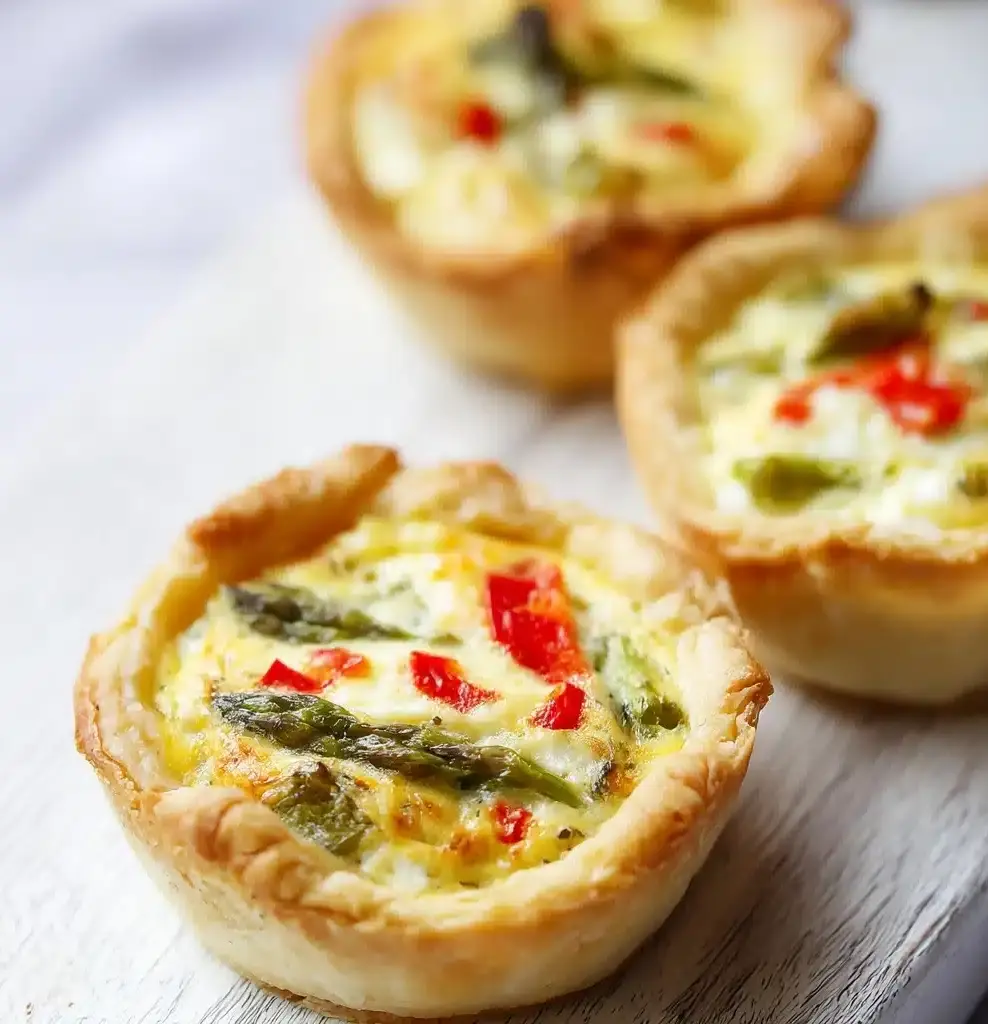 Roasted Red Pepper Asparagus Mini Tarts Recipe - Recipe Image