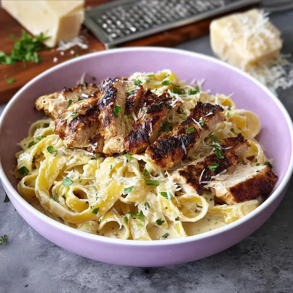 Fettuccine Alfredo With Grilled Chicken Recipe - Recipe Image