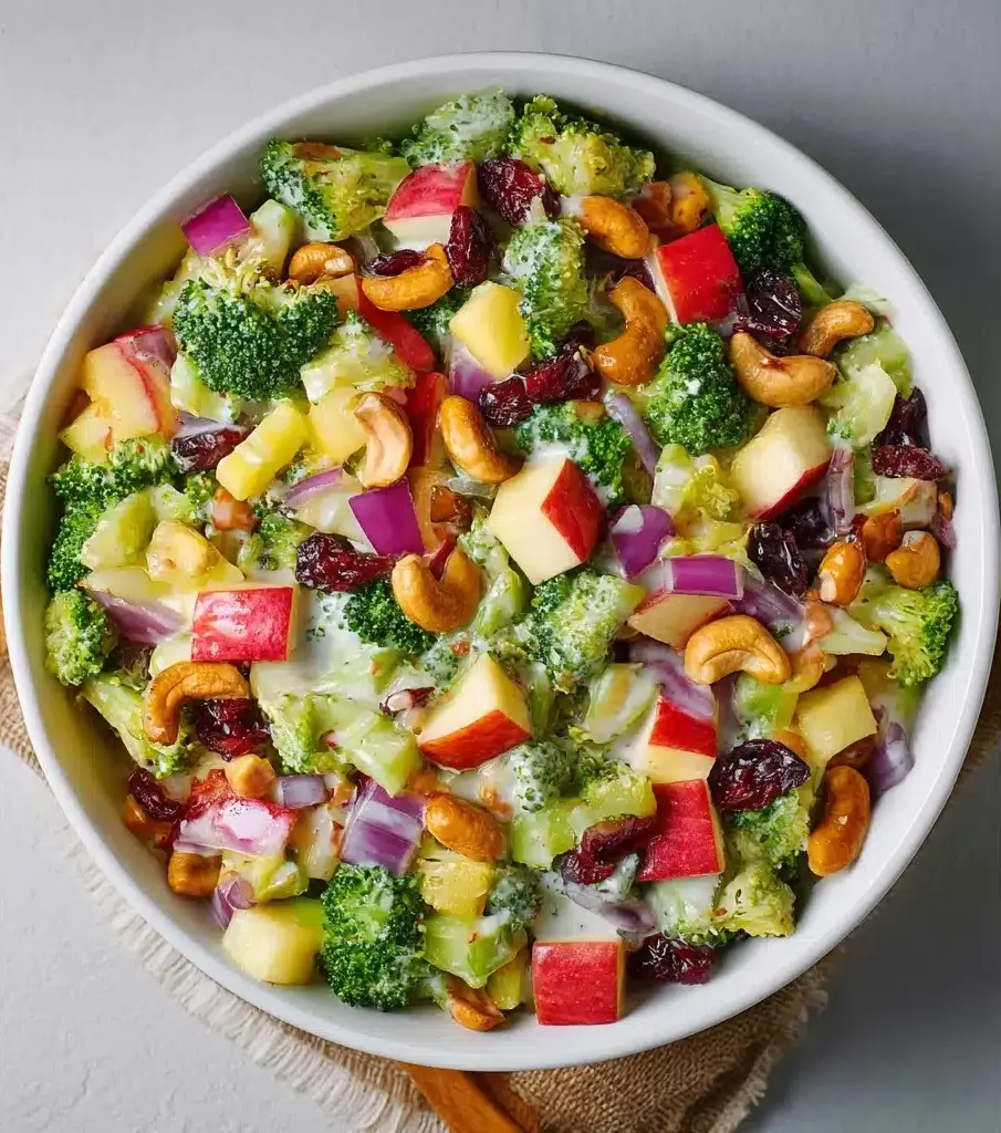 Broccoli Cashew Salad with Apples and Pears Recipe