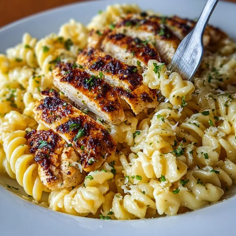 Creamy Garlic Parmesan Chicken with Cheesy Twisted Pasta Recipe