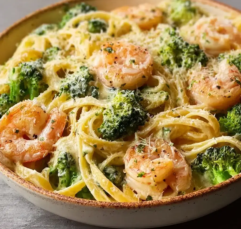 Creamy Shrimp & Broccoli Alfredo Recipe - Recipe Image
