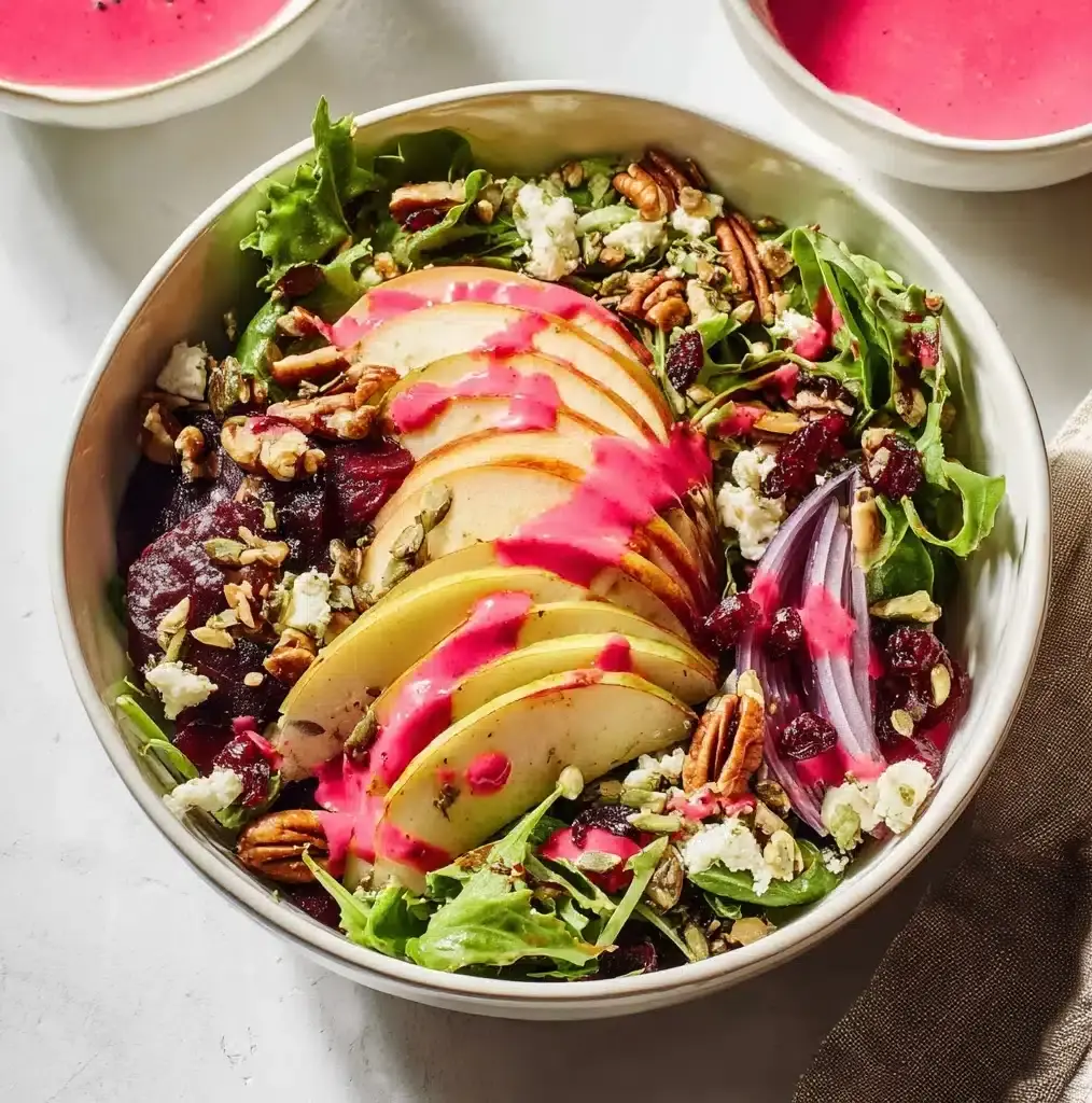 Simple Green Salad with Raspberry Vinaigrette Recipe - Recipe Image