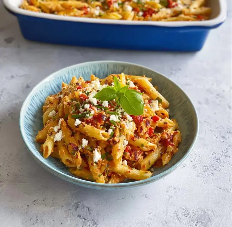 Easy Salmon Feta Pasta with tomato (New Baked Recipe) Recipe