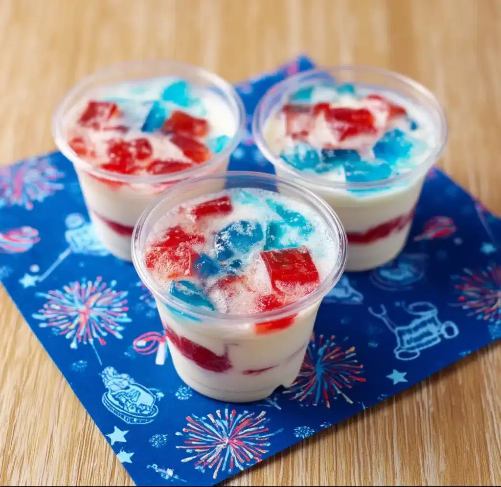 July 4th Stained Glass Jello Shots Recipe - Recipe Image