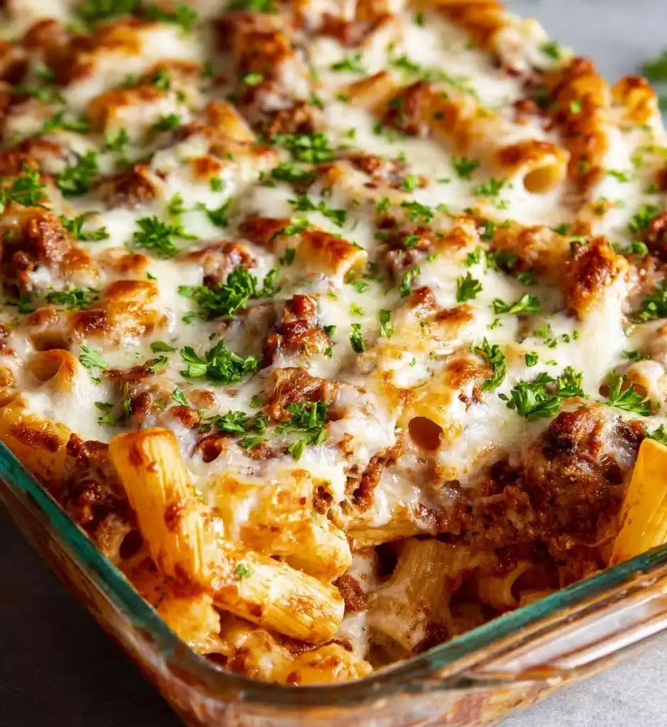 Baked Rigatoni with Meat Sauce Recipe