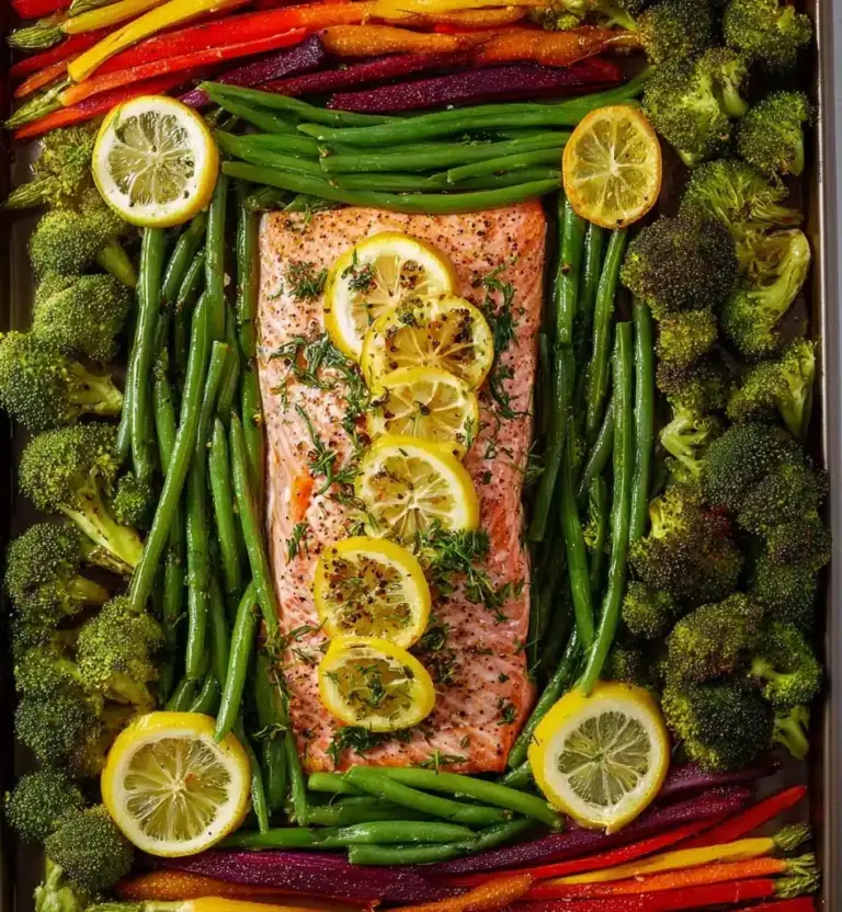 Sheet Pan Lemon Herb Salmon and Veggies Recipe