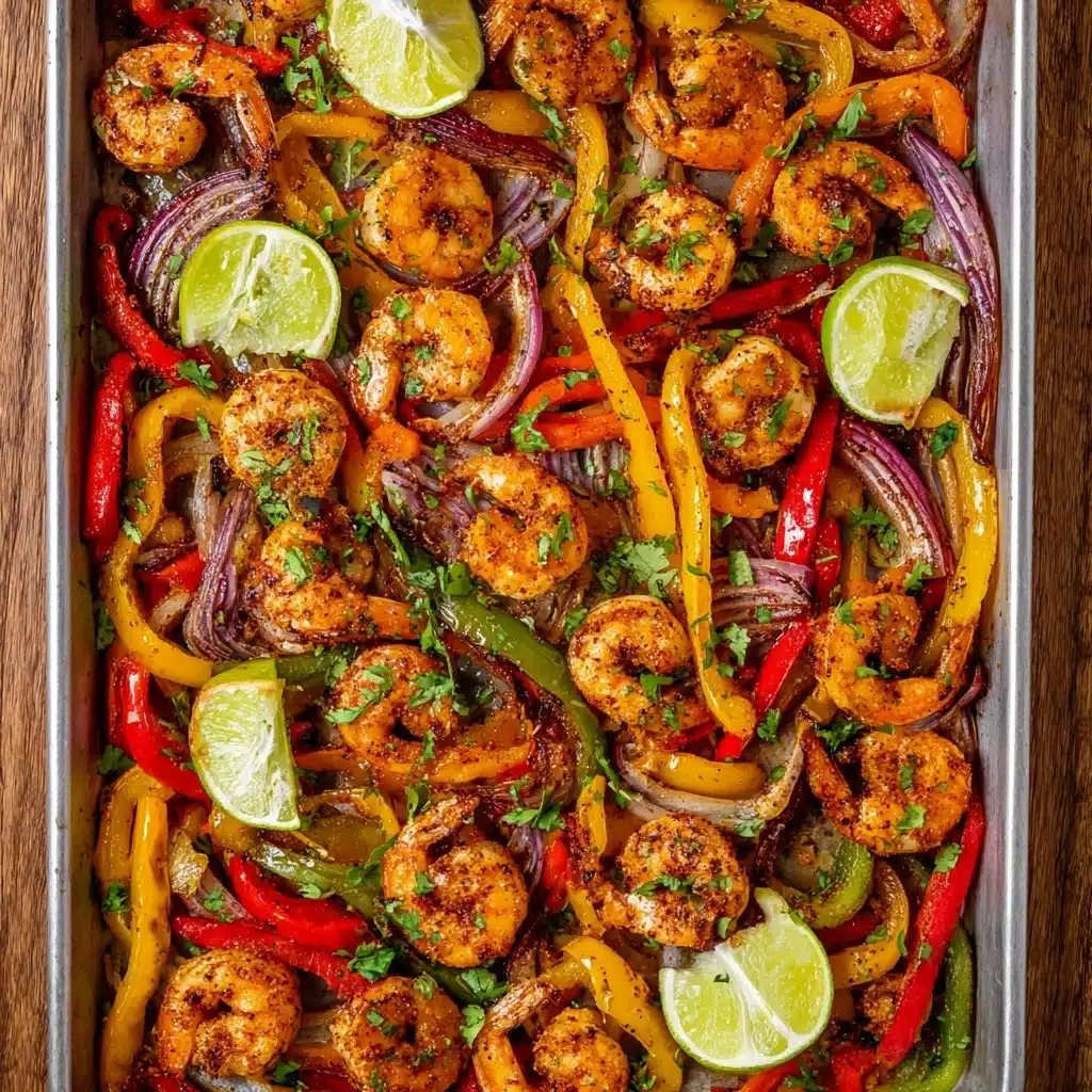 Sheet Pan Shrimp Fajitas Recipe - Recipe Image