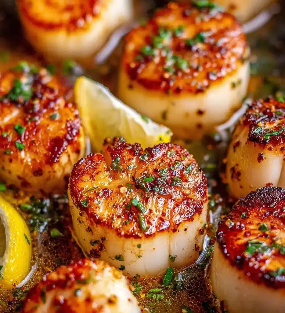 Pan Seared Lemon Garlic Butter Scallops Recipe - Recipe Image