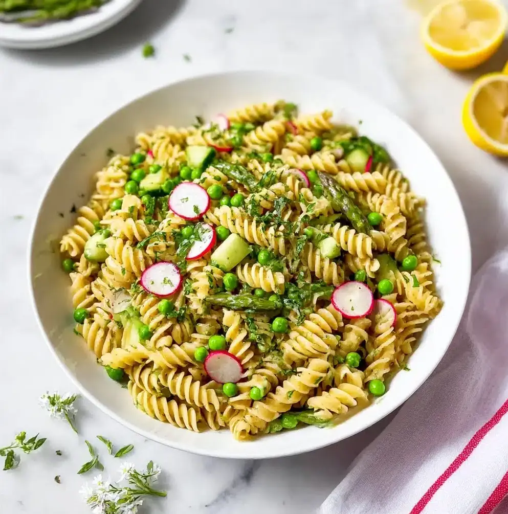 Springtime Vegetable Pasta Salad Recipe - Recipe Image