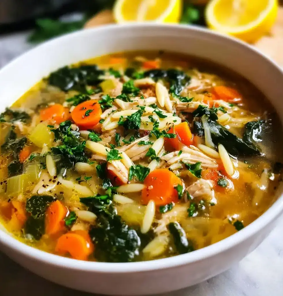 Lemon Chicken Orzo Soup Recipe - Recipe Image