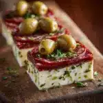 Easy Marinated Cheese Appetizer with Salami & Green Olives Recipe