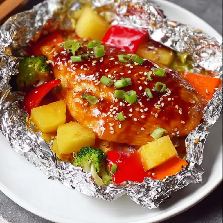 Teriyaki Chicken and Pineapple Foil Packets Recipe