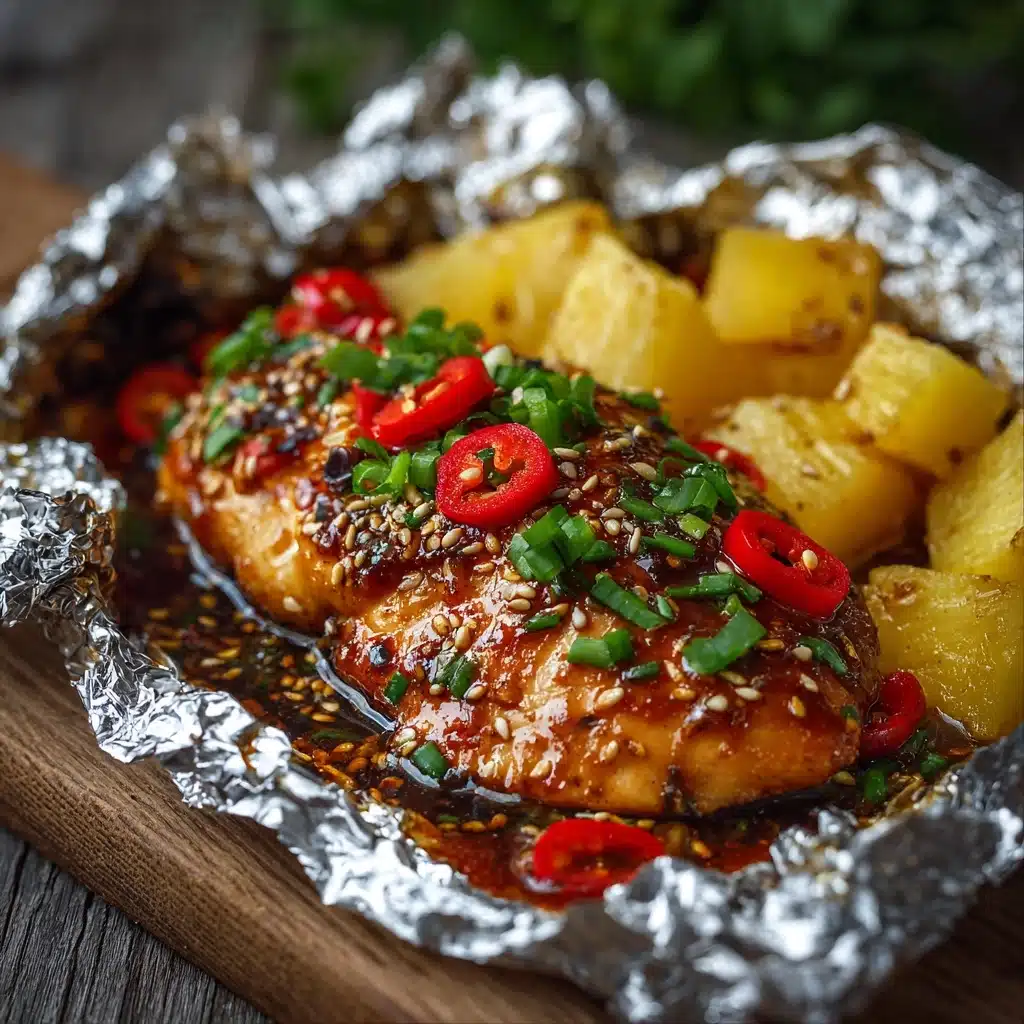 Teriyaki Chicken and Pineapple Foil Packets Recipe - Recipe Image