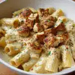 Creamy Garlic Butter Chicken and Rigatoni in Parmesan Sauce Recipe