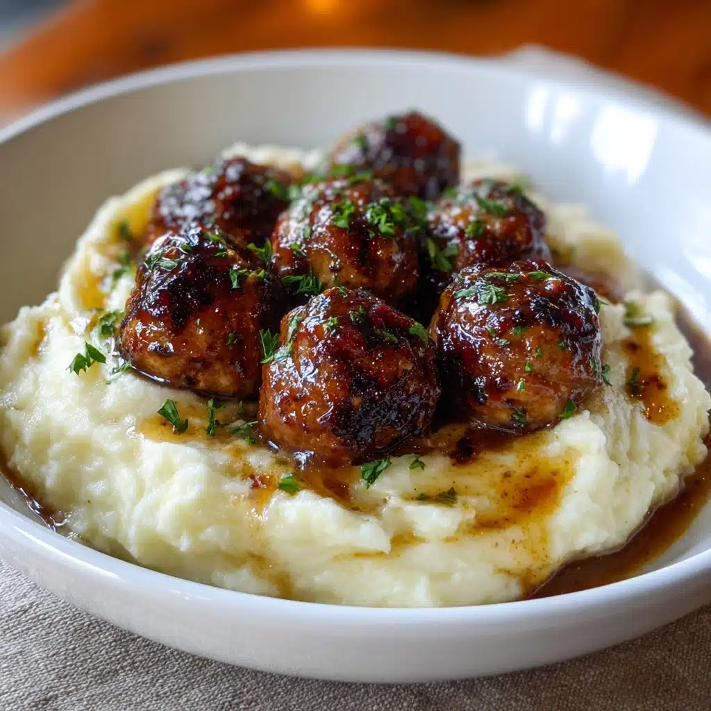 Salisbury Meatballs and Mashed Potatoes Recipe - Recipe Image