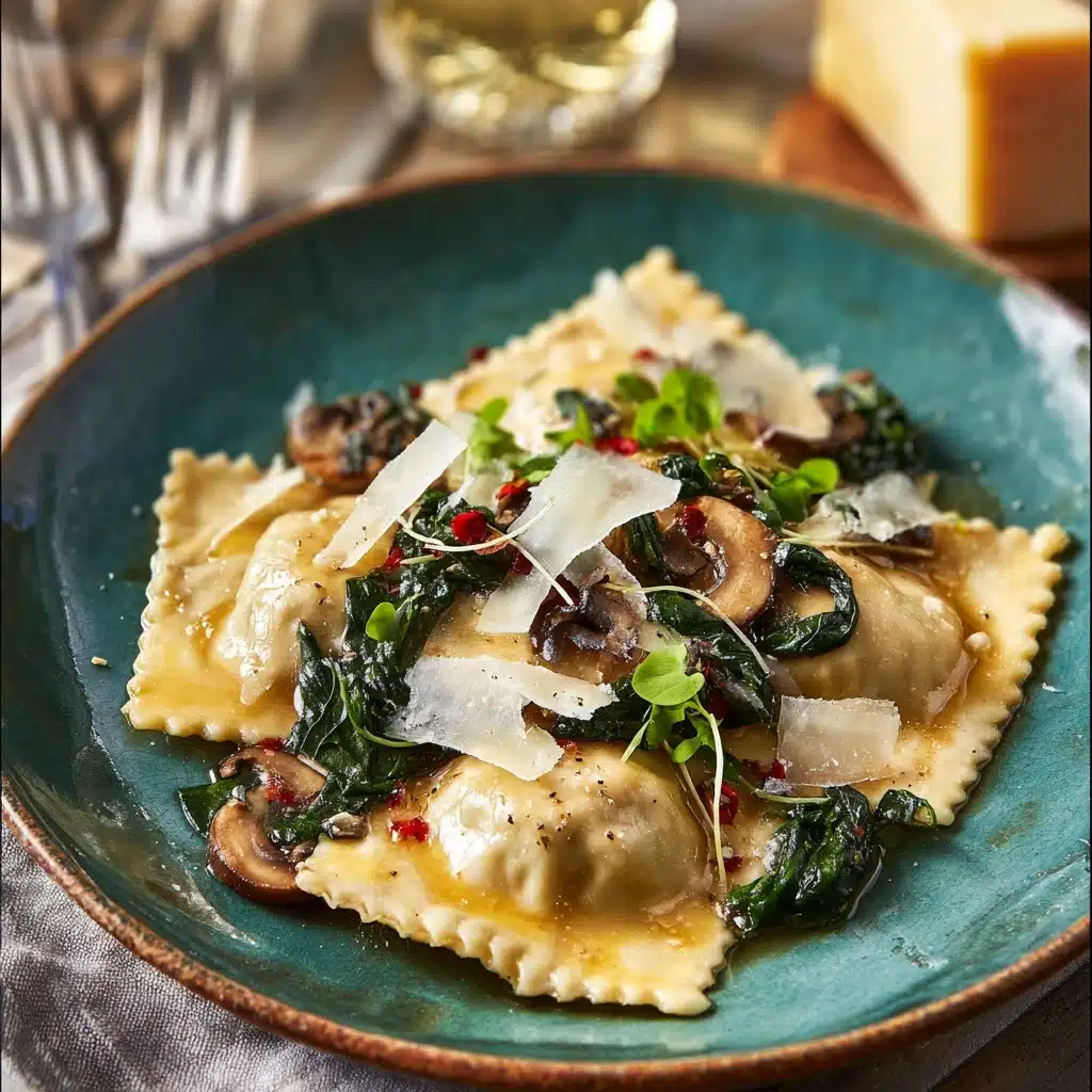 Mushroom Ravioli with Spinach Recipe