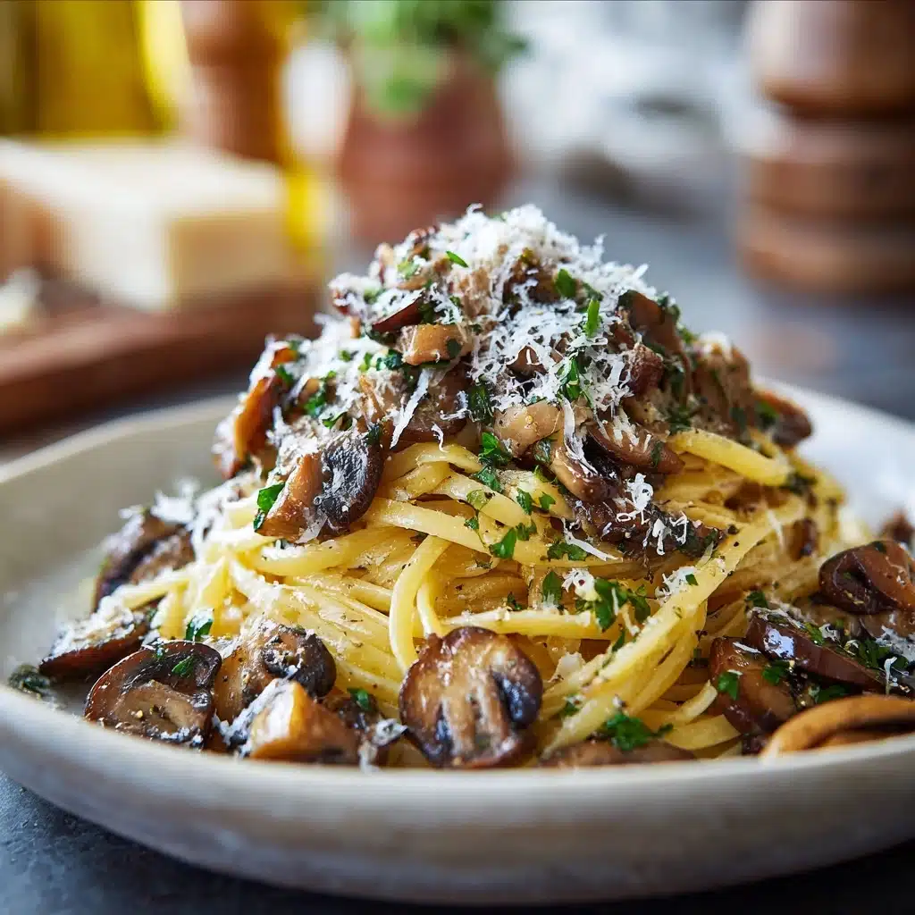 Garlic Mushroom Pasta Recipe - Recipe Image