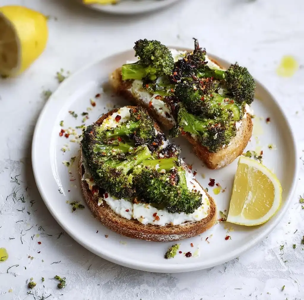 Roasted Broccoli Toast Recipe - Recipe Image