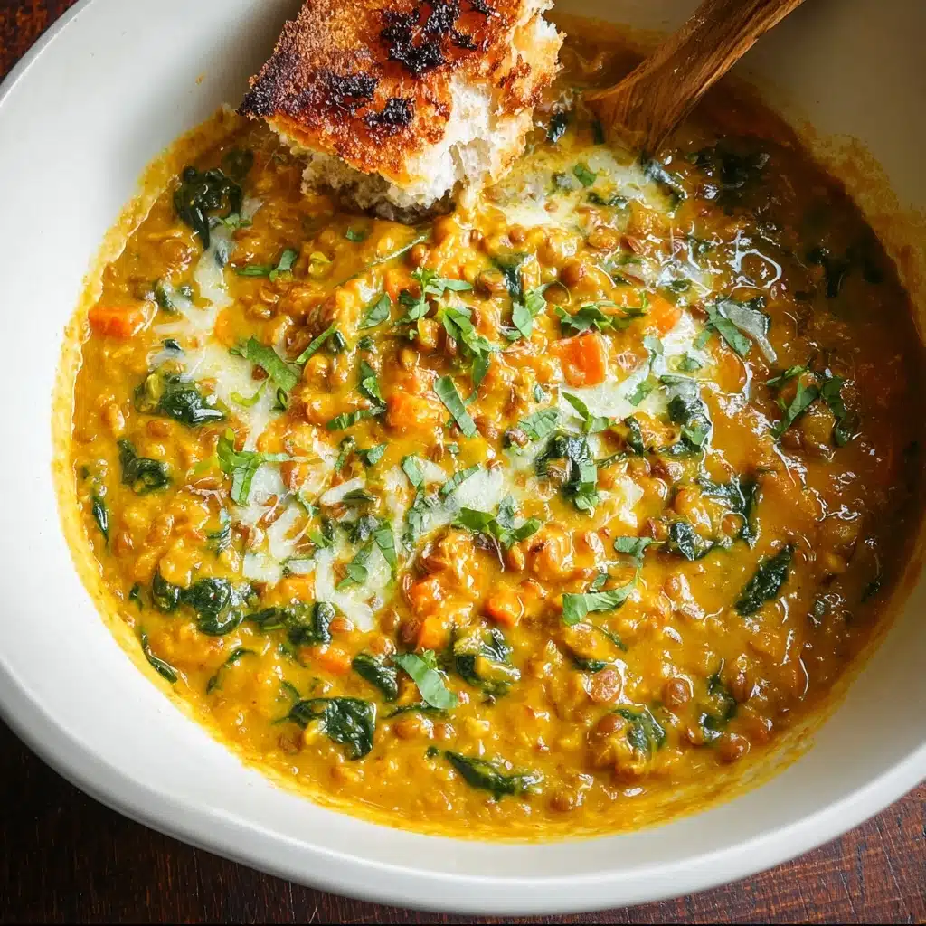 Smoky Red Lentil Soup with Spinach Recipe - Recipe Image