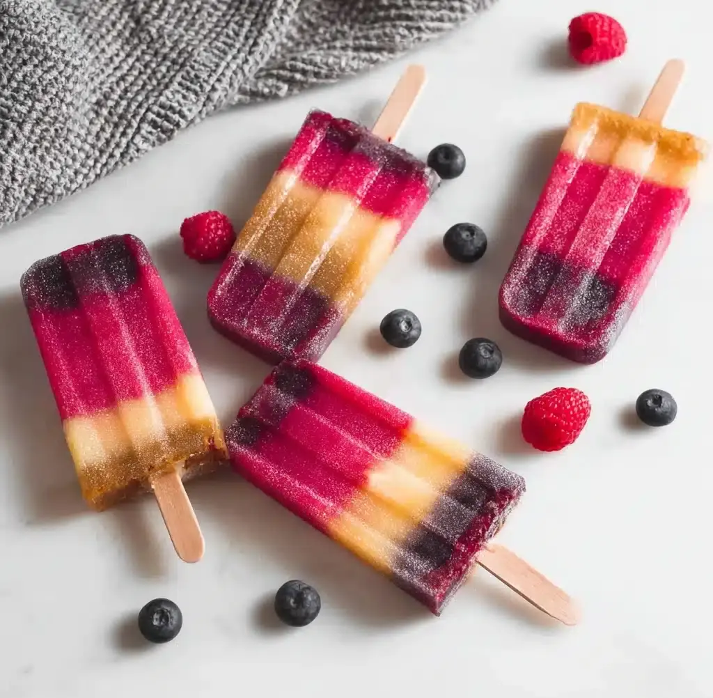 Rainbow Real Fruit Popsicles Recipe - Recipe Image