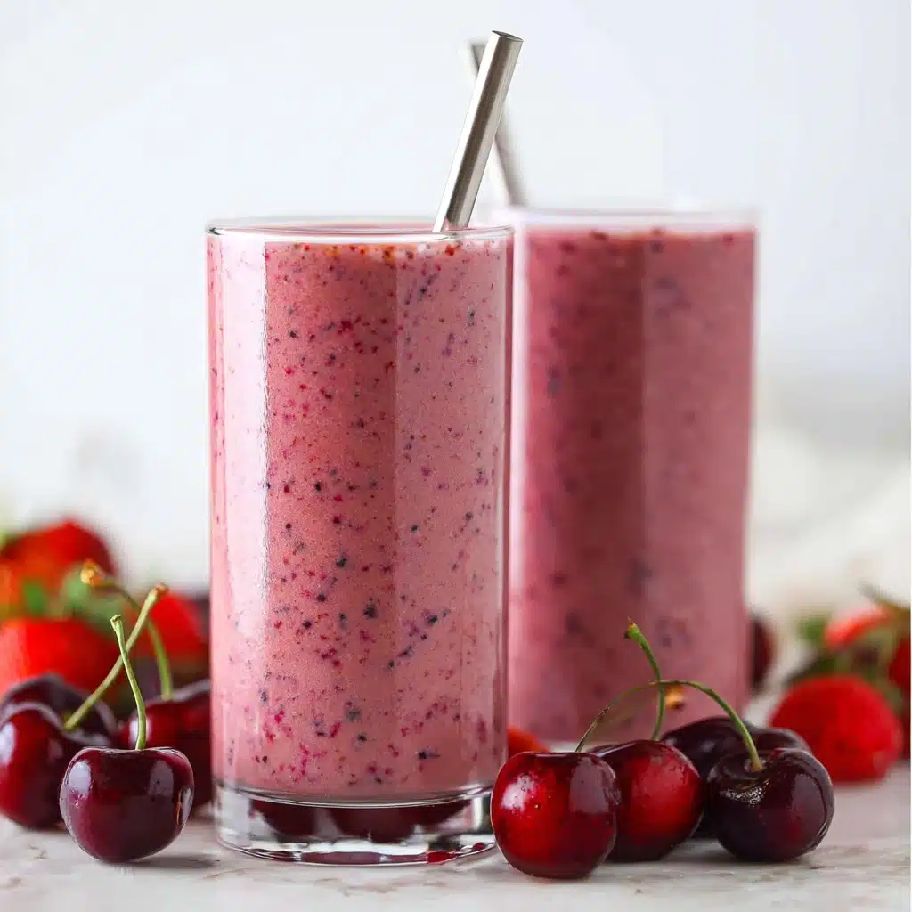 Summer Cherry Strawberry Smoothie Recipe - Recipe Image