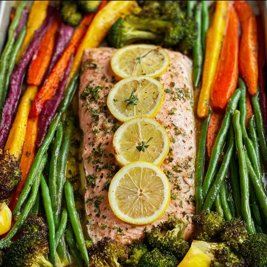Sheet Pan Lemon Herb Salmon and Veggies Recipe - Recipe Image