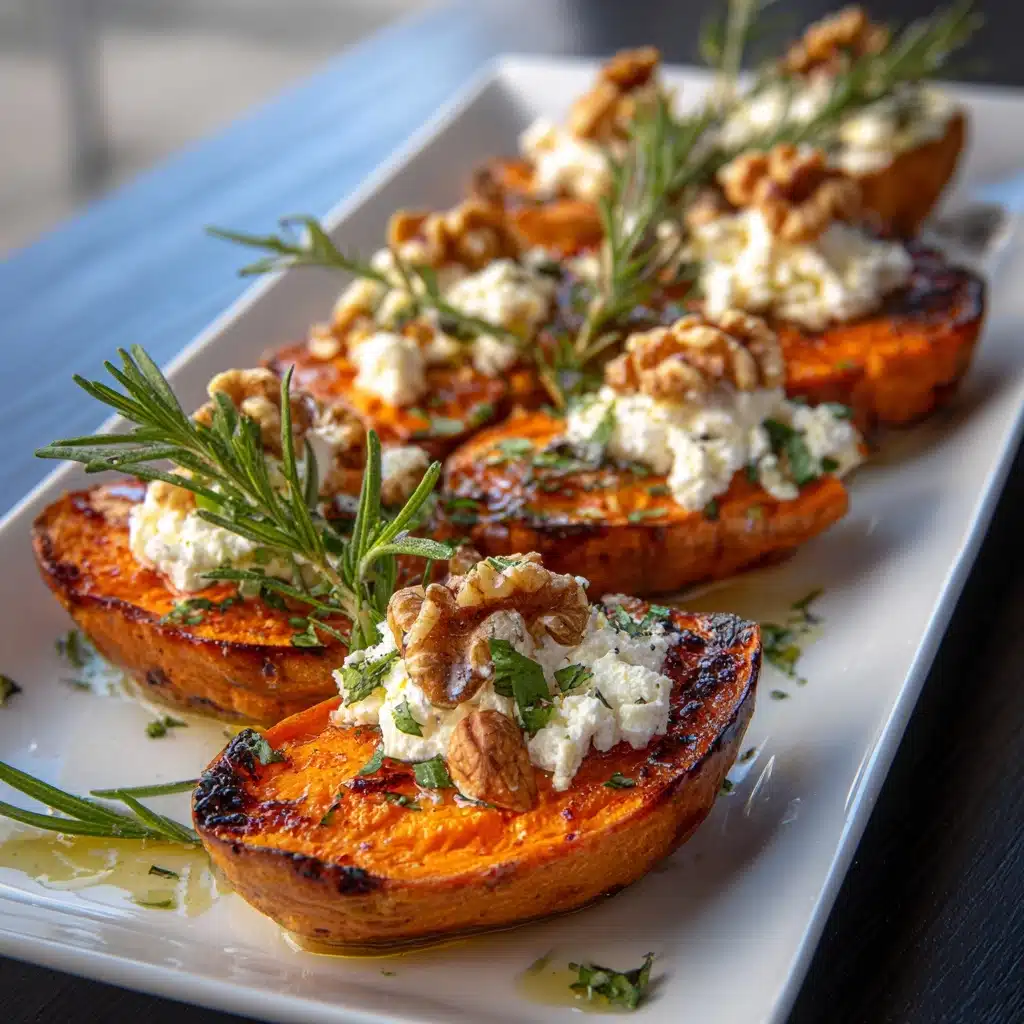 Walnut Maple Goat Cheese Roasted Sweet Potatoes Recipe