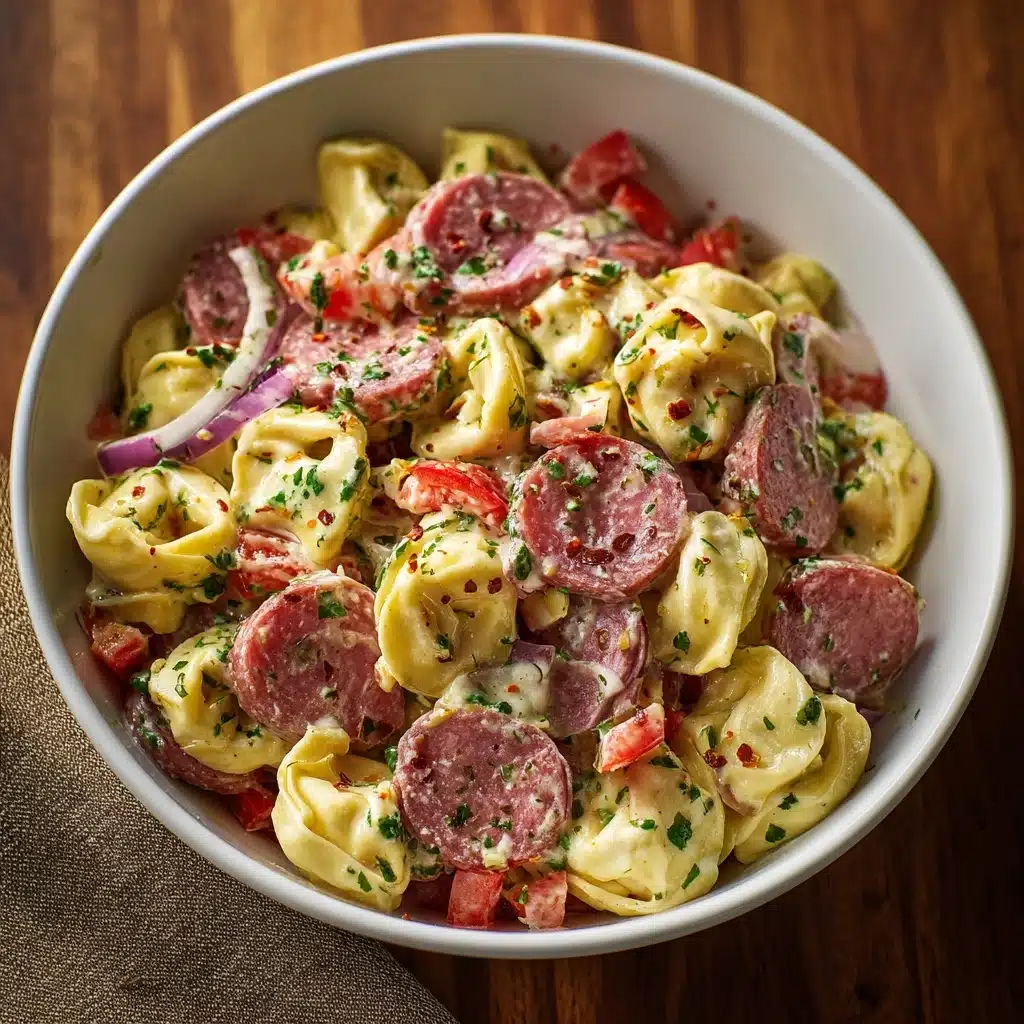 Salami-Mozzarella Tortellini Pasta Salad Recipe - Recipe Image