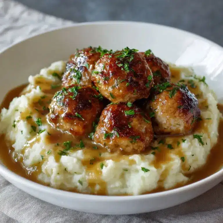 Salisbury Meatballs and Mashed Potatoes Recipe