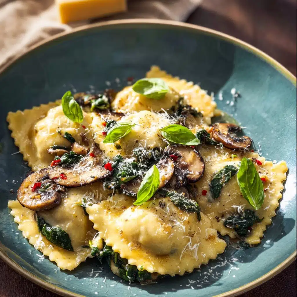 Mushroom Ravioli with Spinach Recipe - Recipe Image