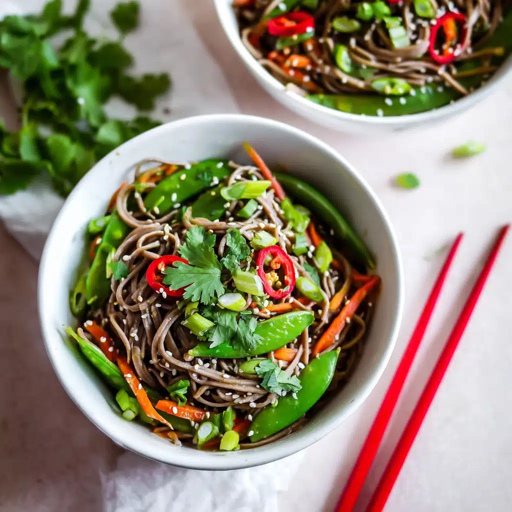 Soba Noodle Salad with Sesame Soy Dressing Recipe
