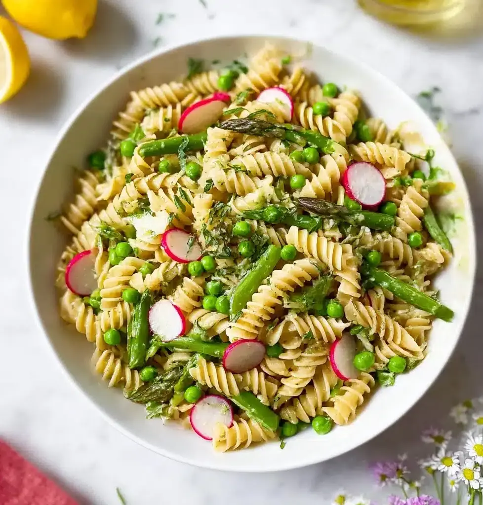 Springtime Vegetable Pasta Salad Recipe - Recipe Image