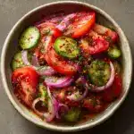Marinated Cucumbers, Onions & Tomatoes Recipe