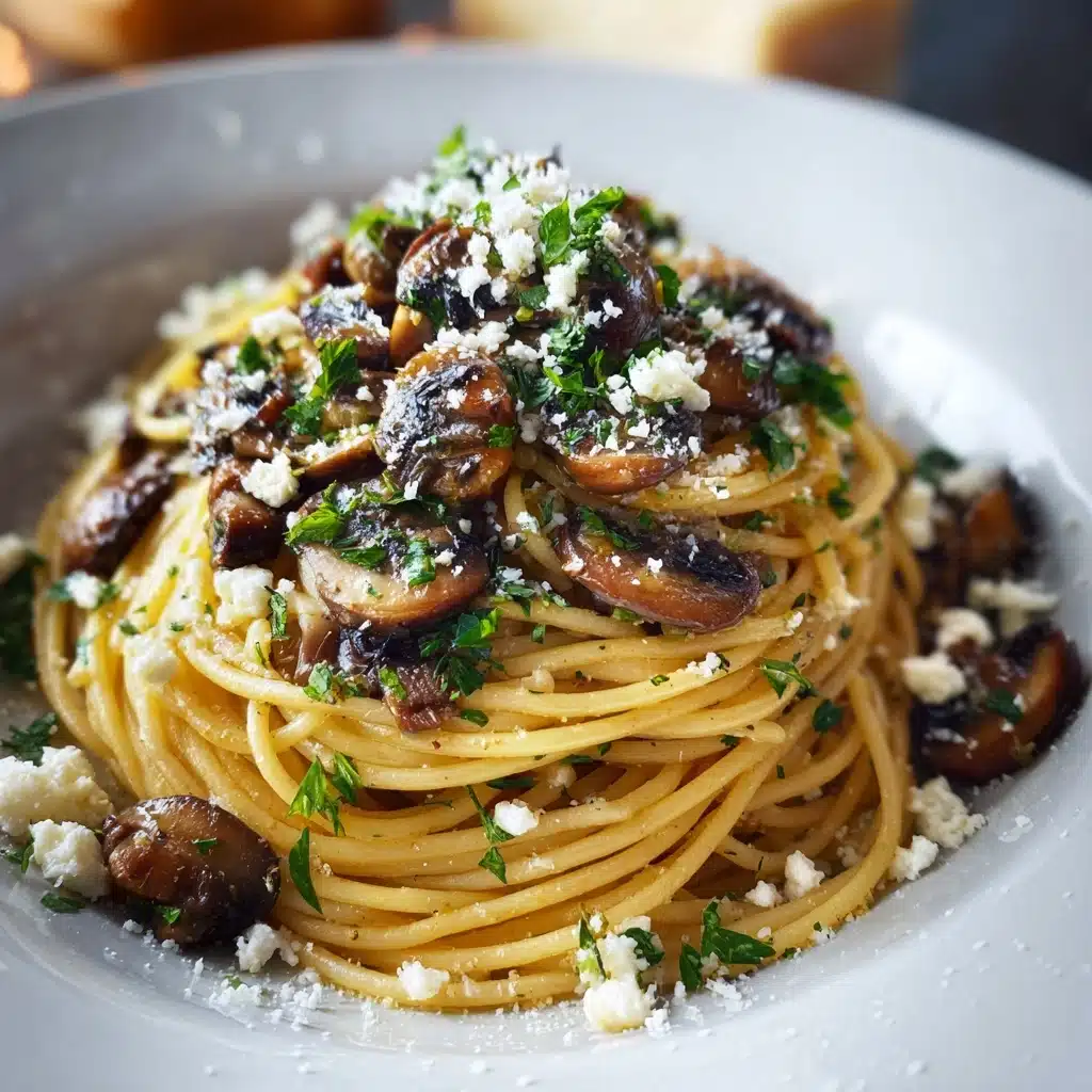Garlic Mushroom Pasta Recipe - Recipe Image