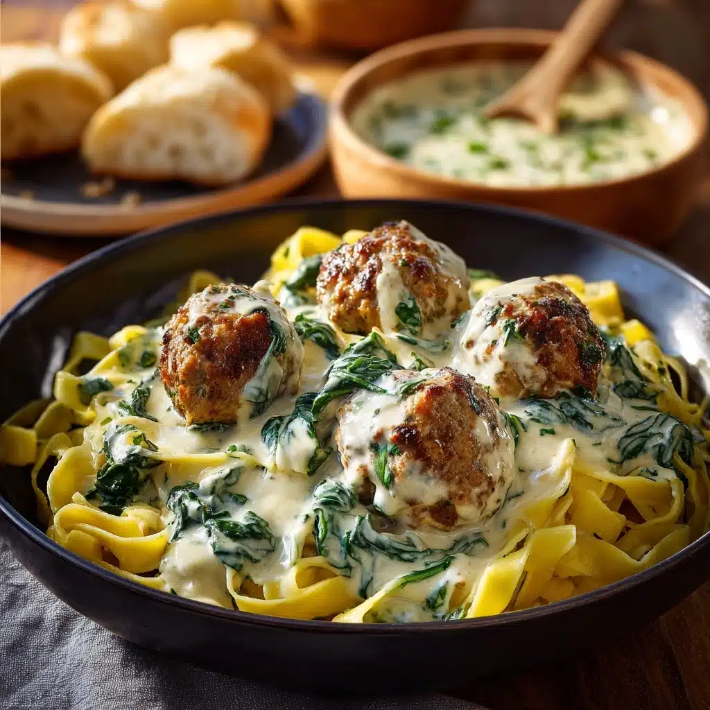 Chicken Ricotta Meatballs in Spinach Alfredo Sauce Recipe