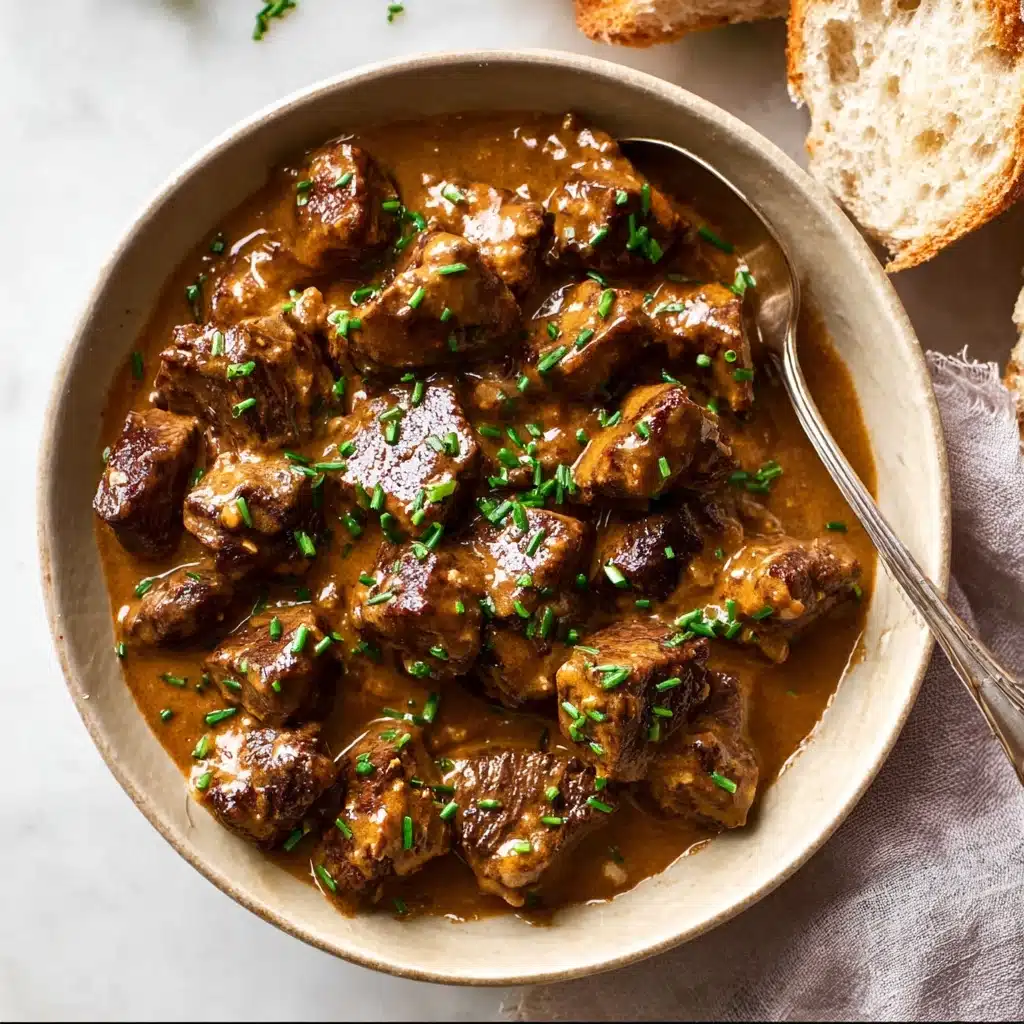 Creamy Garlic Butter Steak Bites with Mushrooms Recipe - Recipe Image