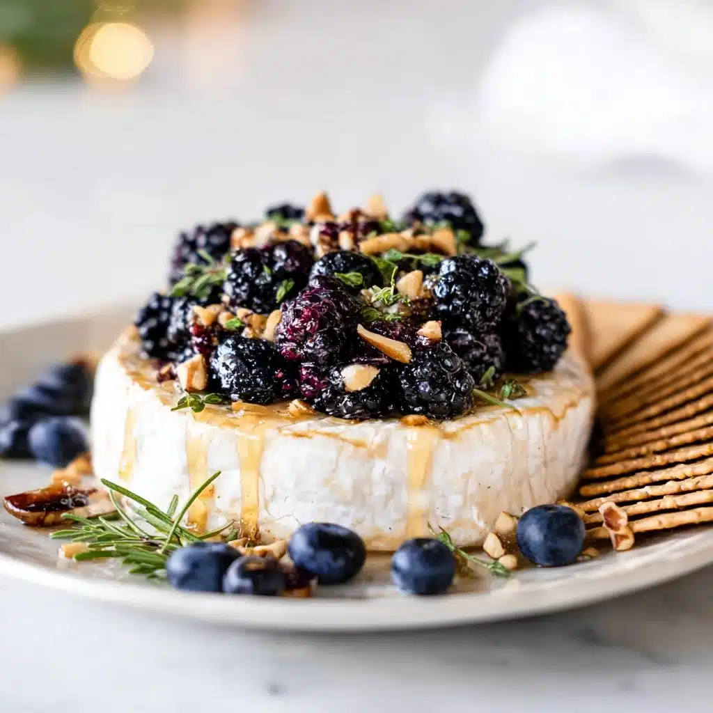 Brie with Fig Jam, Almonds and Berries Recipe - Recipe Image