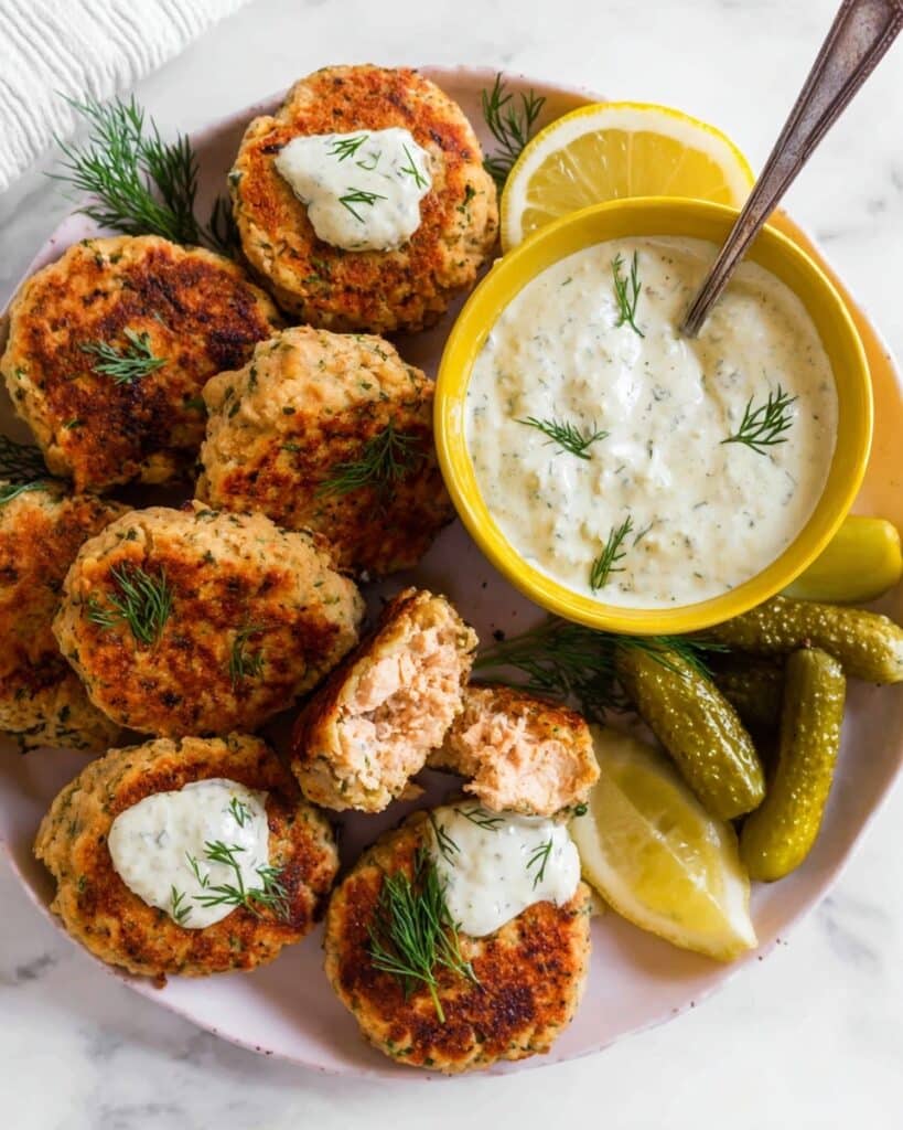 Salmon Patties with Homemade Tartar Sauce (Keto) Recipe