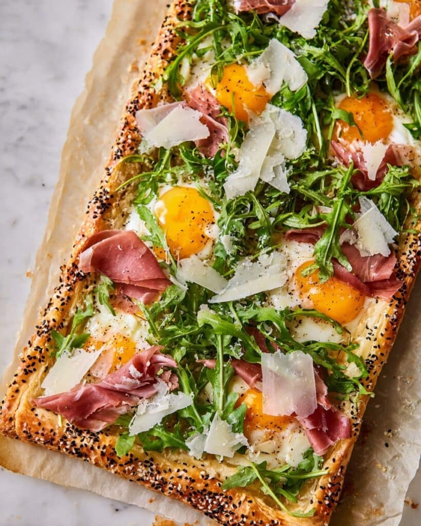 Baked Prosciutto and Egg Breakfast Tart Recipe