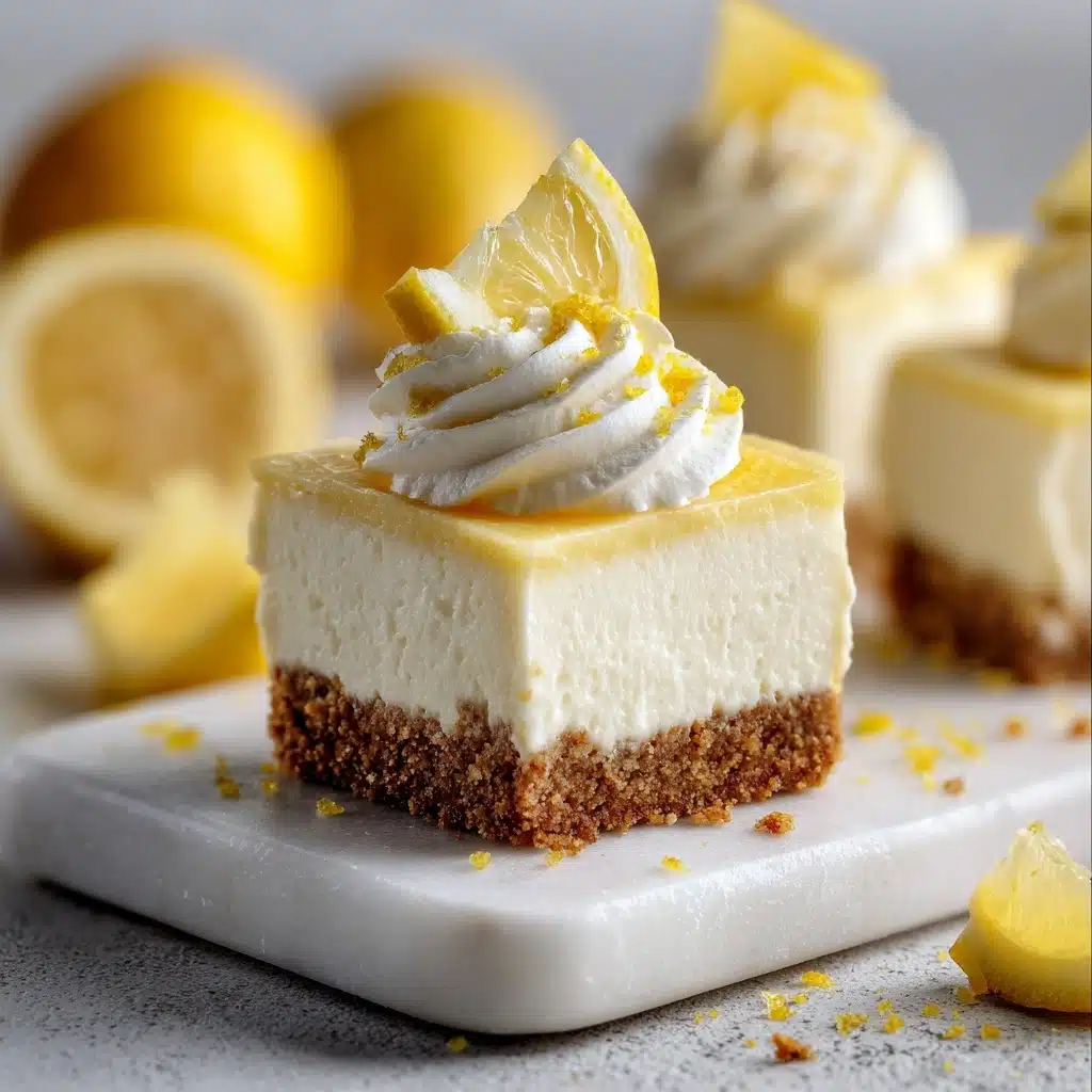No-bake Lemon Cheesecake Bars Recipe - Recipe Image