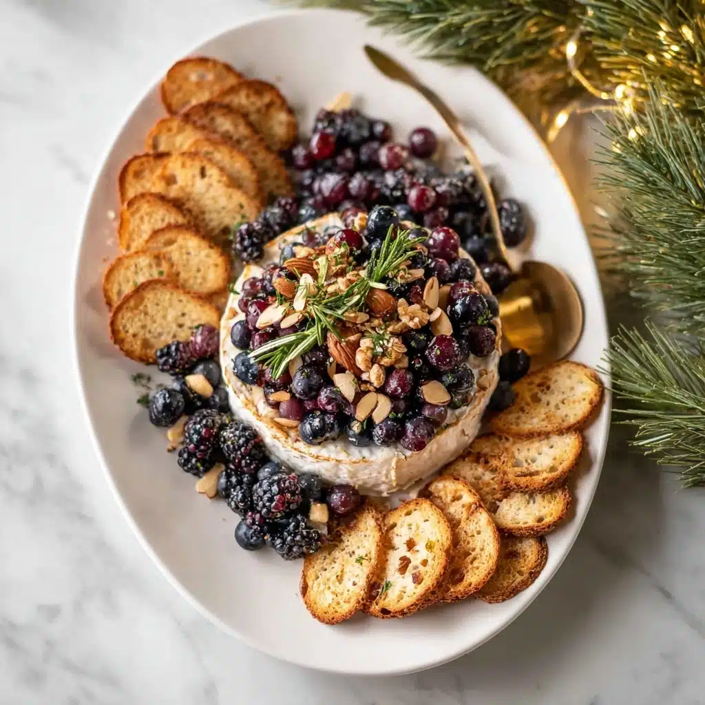 Brie with Fig Jam, Almonds and Berries Recipe