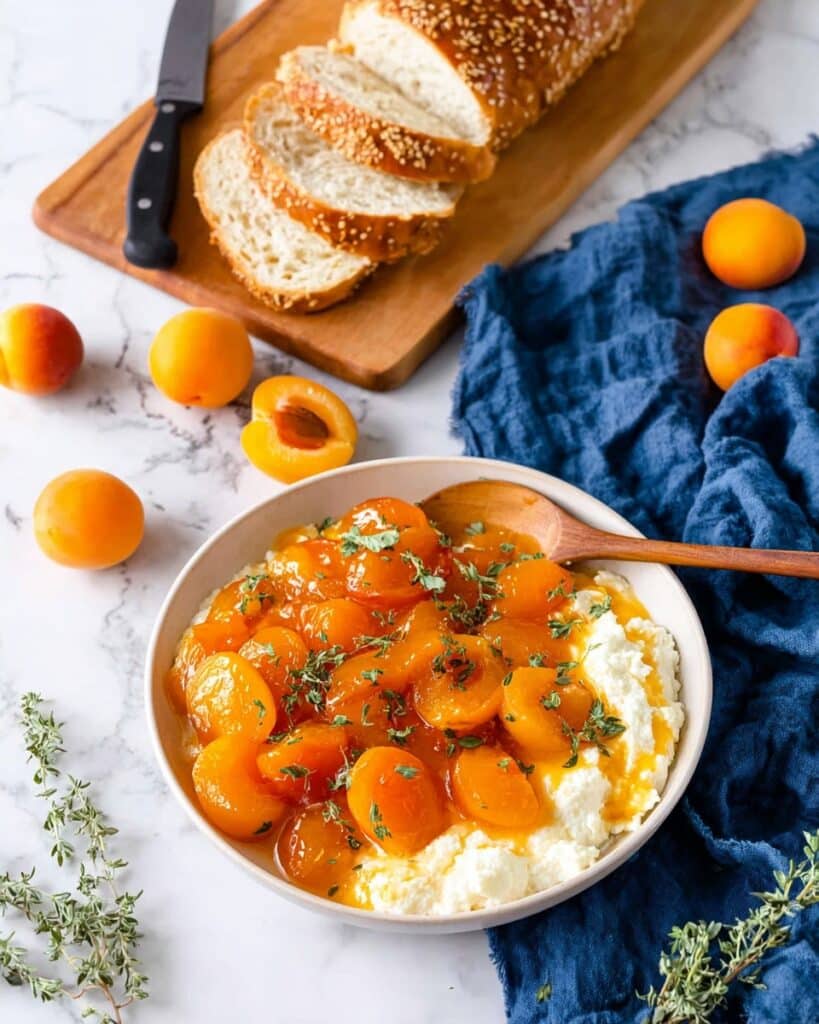 Roasted Apricots with Honey Cheese Spread Recipe