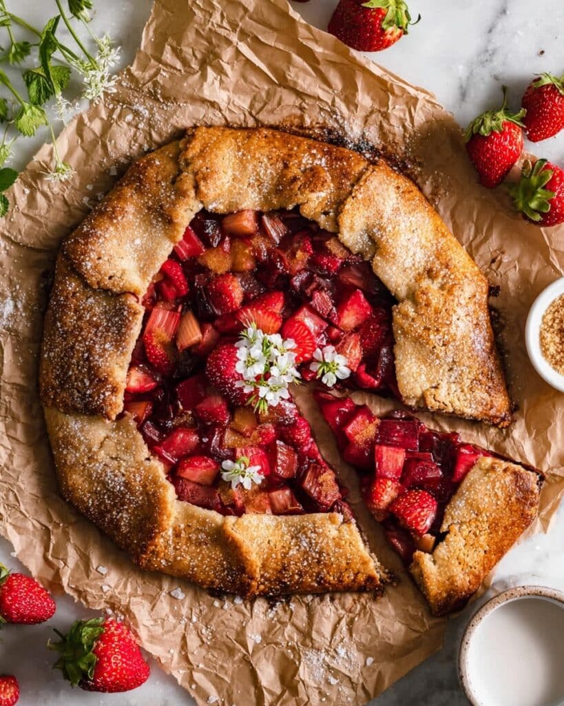 Strawberry Rhubarb Fruit Galette Recipe